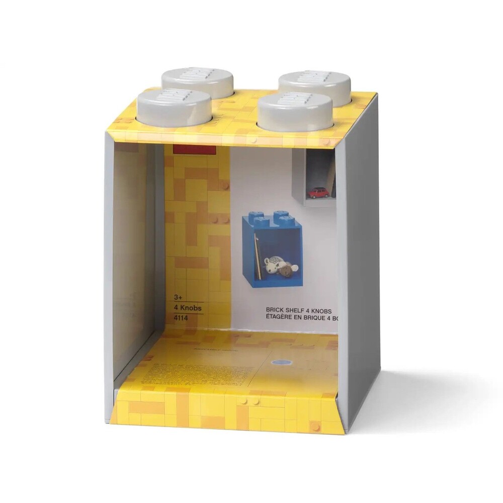 LEGO Storage Products: 41141740 4-Stud Brick Shelf Medium Stone Grey NEW